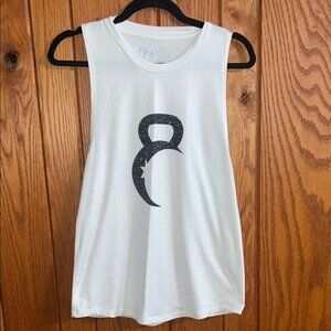 ZYIA White Muscle Tee with Black Graphic Size M
